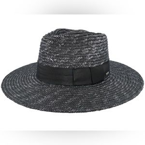 Joanna Short Brim Black Straw Hat - Brixton